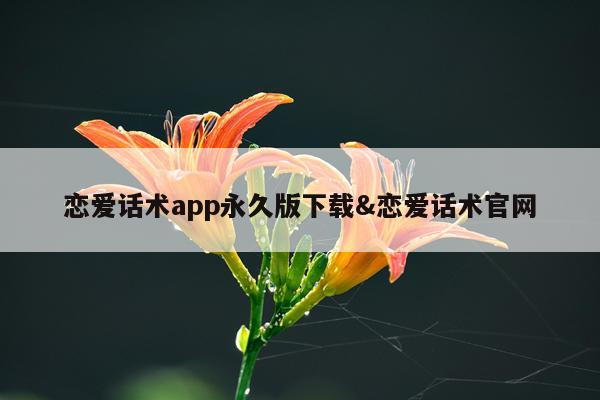 恋爱话术app永久版下载&恋爱话术官网