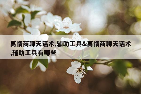 高情商聊天话术,辅助工具&高情商聊天话术,辅助工具有哪些