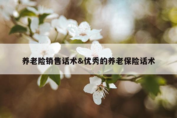 养老险销售话术&优秀的养老保险话术