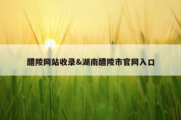 醴陵网站收录&湖南醴陵市官网入口