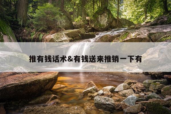 推有钱话术&有钱送来推销一下有