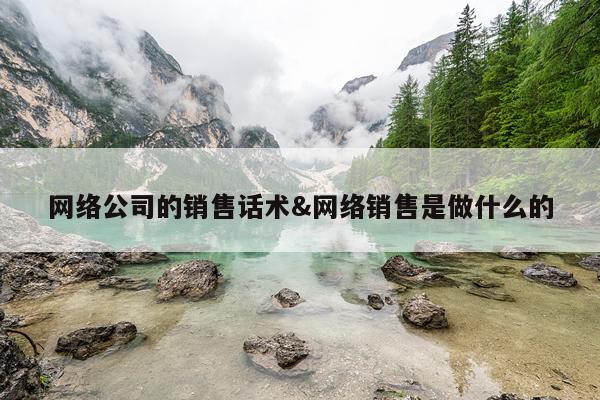 网络公司的销售话术&网络销售是做什么的