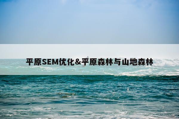 平原SEM优化&平原森林与山地森林