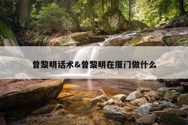 曾黎明话术&曾黎明在厦门做什么