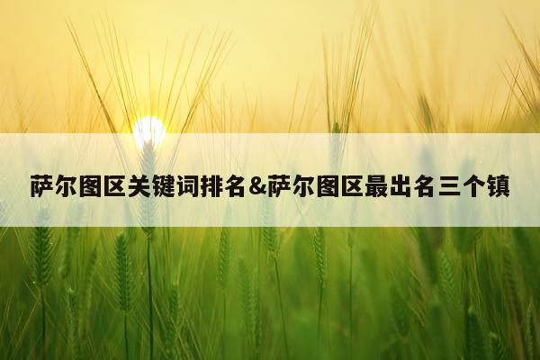 萨尔图区关键词排名&萨尔图区最出名三个镇