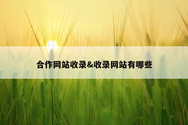 合作网站收录&收录网站有哪些