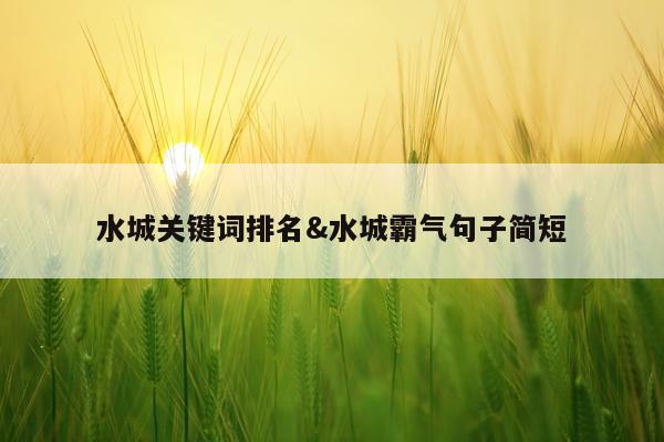 水城关键词排名&水城霸气句子简短