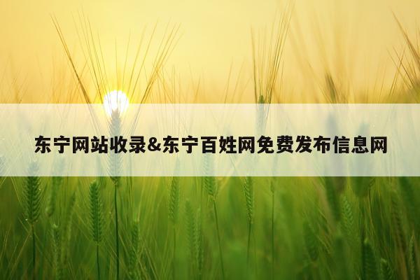 东宁网站收录&东宁百姓网免费发布信息网