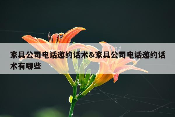 家具公司电话邀约话术&家具公司电话邀约话术有哪些
