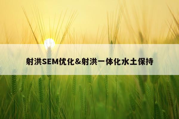 射洪SEM优化&射洪一体化水土保持